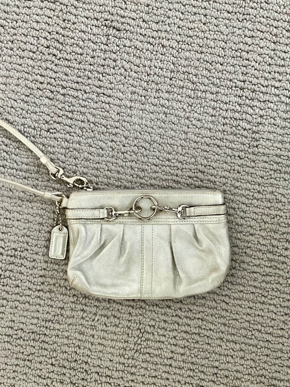 Coach silver wristlet